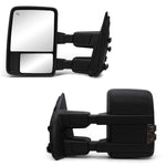 Load image into Gallery viewer, WLLW Towing Mirrors fit for 1999-2016 Ford F250 F350 F450 F-550 Super Duty Power Heated Smoke LED Turn Signal Lamp Auxiliary Light Temperature Sensor Pickup Truck Black Housing 40BSF
