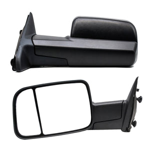 Towing Mirrors for 2009-2018 Dodge Ram 1500 2500 3500 Pickup Truck Manual Adjusted Mirror Glass Manual Flip Up Tow Mirrors LH RH 4B