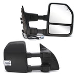 Load image into Gallery viewer, Towing Mirrors  for 1999 2000 2001 2002 2003 2004 2005 2006 2007 F250 F350 F450 F550 Ford Super Duty Turn Signal Light Auxiliary Lamp Power Heated Black Housing Tow Mirrors LH RH 17B-2
