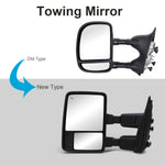 Load image into Gallery viewer, WLLW Passenger Right Side Towing Mirrors fit for 1999-2016 Ford F250 F350 F450 F-550 Super Duty Power Heated Amber LED Turn Signal Lamp Auxiliary Light Temperature Sensor Pickup Truck Black Housing 40BRF
