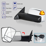 Load image into Gallery viewer, WLLW Passenger Right Side Towing Mirrors fit for 2009-2018 Dodge Ram 1500 2500 3500 Pickup with Power Adjusted, Heated, Turn Signal Light, Puddle Lamp, Chrome Cap 05CRF
