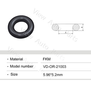 Fuel Injector Rubber Seal Orings for Bosch Fuel Injector Repair Kits FKM& Rubber Heat Resistant, Size: 5.96*5.2mm OR-21003