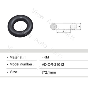 Fuel Injector Rubber Seal Orings for Denso ASNU030 Fuel Injector Repair Kits FKM & Rubber Heat Resistant, Size: 7*2.1mm OR-21012