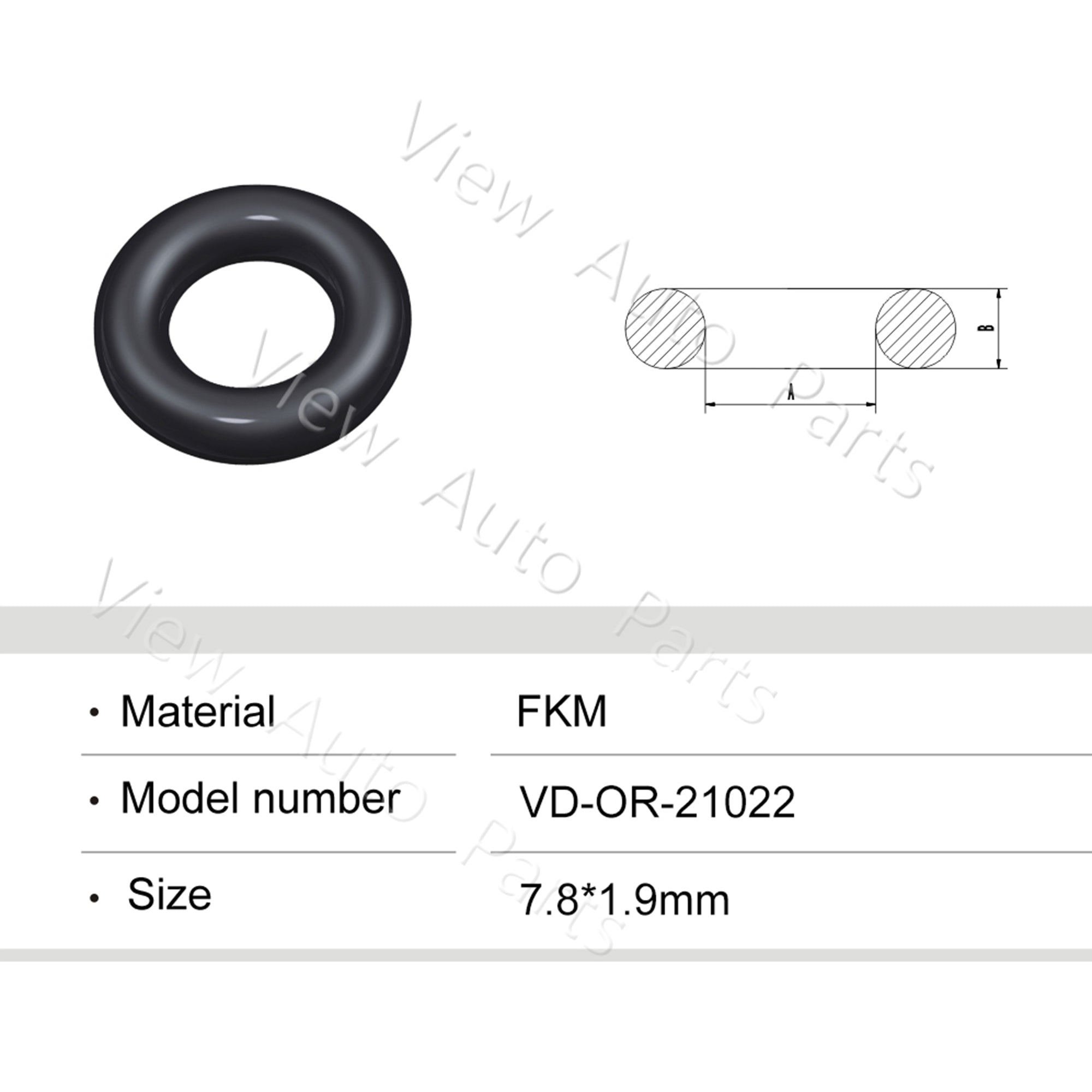 Fuel Injector Rubber Seal Orings for Toyota ASNU17 Fuel Injector Repair Kits FKM & Rubber Heat Resistant, Size: 7.8*1.9mm OR-21022
