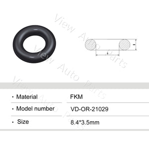 Fuel Injector Rubber Seal Orings for Fuel Injector Repair Kits FKM & Rubber Heat Resistant, Size: 8.4*3.5mm OR-21029