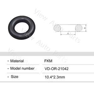 Fuel Injector Rubber Seal Orings for Fuel Injector Repair Kits FKM & Rubber Heat Resistant, Size: 10.4*2.3mm OR-21042