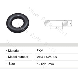 Fuel Injector Rubber Seal Orings for Fuel Injector Repair Kits FKM & Rubber Heat Resistant, Size: 12.6*2.6mm OR-21056