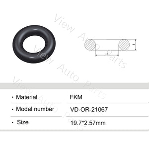 Fuel Injector Rubber Seal Orings for Mazda Car Fuel Injector Repair Kits FKM & Rubber Heat Resistant, Size: 19.7*2.57mm OR-21067