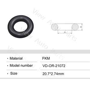 Fuel Injector Rubber Seal Orings for Fuel Injector Repair Kits FKM & Rubber Heat Resistant, Size: 20.7*2.74mm OR-21072