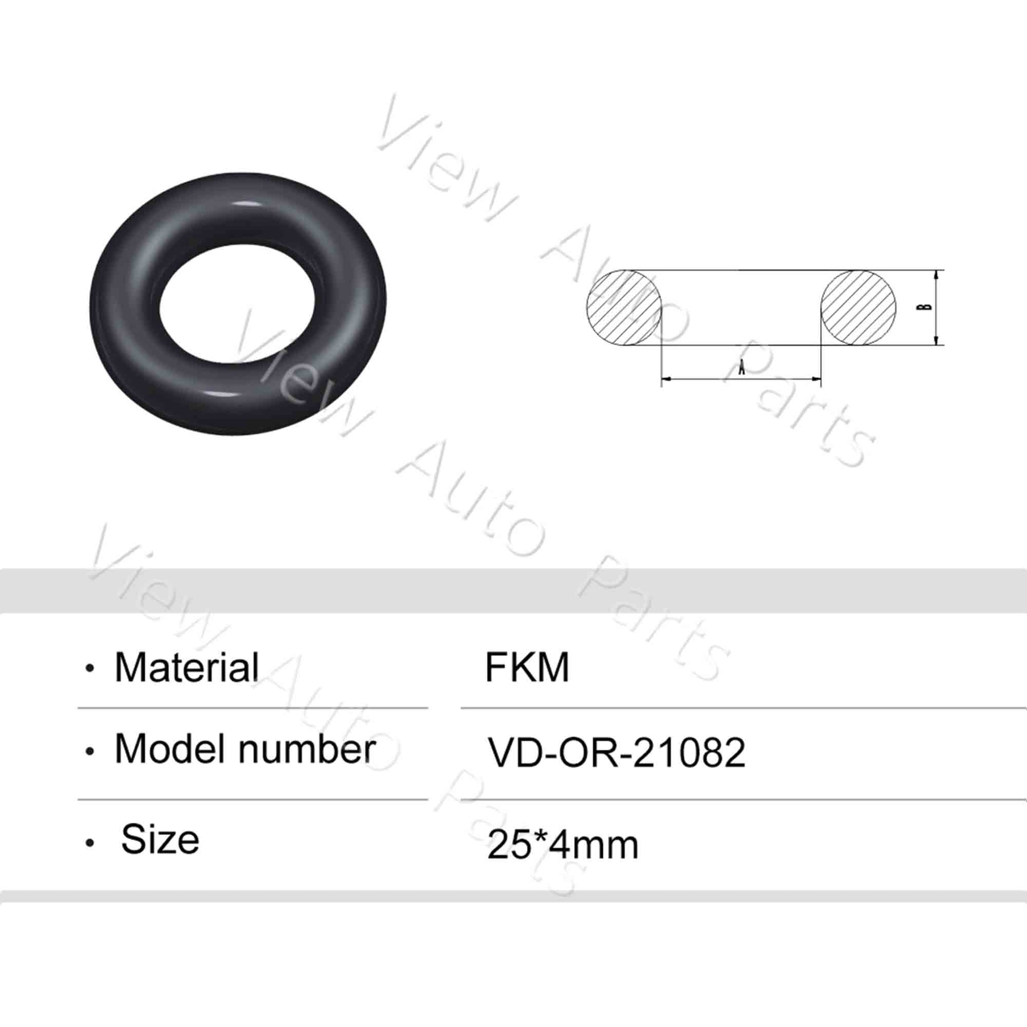 Fuel Injector Rubber Seal Orings for Fuel Injector Repair Kits FKM & Rubber Heat Resistant, Size: 25*4mm OR-21082