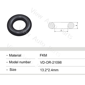 Fuel Injector Rubber Seal Orings for Fuel Injector Repair Kits FKM & Rubber Heat Resistant, Size: 13.2*2.4mm OR-21098