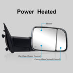 Load image into Gallery viewer, WLLW Driver Left Side Towing Mirrors fit for 2009-2018 Dodge Ram 1500 2500 3500 Pickup with Power Adjusted, Heated, Turn Signal Light, Temperature Sensor, Puddle Lamp, Chrome Cap 05CLF
