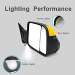 Load image into Gallery viewer, Towing Mirrors  for 1998-2001 Dodge Ram 1500 2500 3500, 2002 Dodge Ram 2500 3500 Pickup Truck Power, Heated, Turn Signal, Arrow Signal Light, Manual Flip Up, Black 13BF
