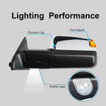 Load image into Gallery viewer, WLLW Driver Left Side Towing Mirrors fit for 2009-2018 Dodge Ram 1500 2500 3500 Pickup with Power Adjusted, Heated, Turn Signal Light, Temperature Sensor, Puddle Lamp, Chrome Cap 05CLF
