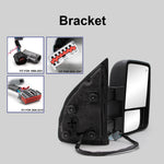 Load image into Gallery viewer, WLLW Passenger Right Side Towing Mirrors fit for 1999-2016 Ford F250 F350 F450 F-550 Super Duty Power Heated Amber LED Turn Signal Lamp Auxiliary Light Temperature Sensor Pickup Truck Black Housing 40BRF
