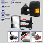 Load image into Gallery viewer, WLLW Passenger Right Side Towing Mirrors fit for 1999-2016 Ford F250 F350 F450 F-550 Super Duty Power Heated Amber LED Turn Signal Lamp Auxiliary Light Temperature Sensor Pickup Truck Black Housing 40BRF
