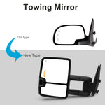 Load image into Gallery viewer, Towing Mirrors  for 2003 2004 2005 2006 Chevy Silverado GMC Sierra 1500 2500 3500 Suburban Yukon XL Tahoe Pickup Truck Power Heated Turn Signal Arrow Signal Light Auxiliary Light Black Cap 32BS-F
