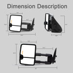 Load image into Gallery viewer, Towing Mirrors  for 2003 2004 2005 2006 Chevy Silverado GMC Sierra 1500 2500 3500 Suburban Yukon XL Tahoe Pickup Truck Power Heated Turn Signal Arrow Signal Light Auxiliary Light Chrome Cap 32CR-F

