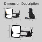 Load image into Gallery viewer, Towing Mirrors  for 2003 2004 2005 2006 Chevy Silverado GMC Sierra 1500 2500 3500 Suburban Yukon XL Tahoe Pickup Truck Power Heated Turn Signal Arrow Signal Light Auxiliary Light Black Cap 32BS-F
