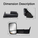 Load image into Gallery viewer, Towing Mirrors  for 1994-1997 Dodge Ram 1500 2500 3500 Pickup Truck Power, Turn Signal, Arrow Signal Light, Manual Flip Up, Black 15BF
