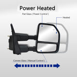 Load image into Gallery viewer, Towing Mirrors for 2017-2020 Ford F250 F350 F450 F550 Super Duty Pickup Truck With Power, Heated, Temperature Sensor, Turn Signal Light, Spot Auxiliary Light Chrome Cap 03CR
