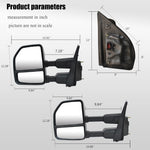 Load image into Gallery viewer, Towing Mirrors for 2017-2020 Ford F250 F350 F450 F550 Super Duty Pickup Truck With Power, Heated, Temperature Sensor, Turn Signal Light, Spot Auxiliary Light Chrome Cap 03CR
