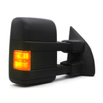 Load image into Gallery viewer, WLLW Passenger Right Side Towing Mirrors fit for 1999-2016 Ford F250 F350 F450 F-550 Super Duty Power Heated Amber LED Turn Signal Lamp Auxiliary Light Temperature Sensor Pickup Truck Black Housing 40BRF
