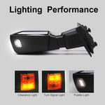 Load image into Gallery viewer, WLLW Passenger Right Side Towing Mirrors fit for 1999-2016 Ford F250 F350 F450 F-550 Super Duty Power Heated Amber LED Turn Signal Lamp Auxiliary Light Temperature Sensor Pickup Truck Black Housing 40BRF
