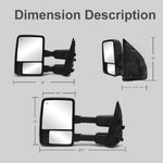 Load image into Gallery viewer, WLLW Passenger Right Side Towing Mirrors fit for 1999-2016 Ford F250 F350 F450 F-550 Super Duty Power Heated Amber LED Turn Signal Lamp Auxiliary Light Temperature Sensor Pickup Truck Black Housing 40BRF
