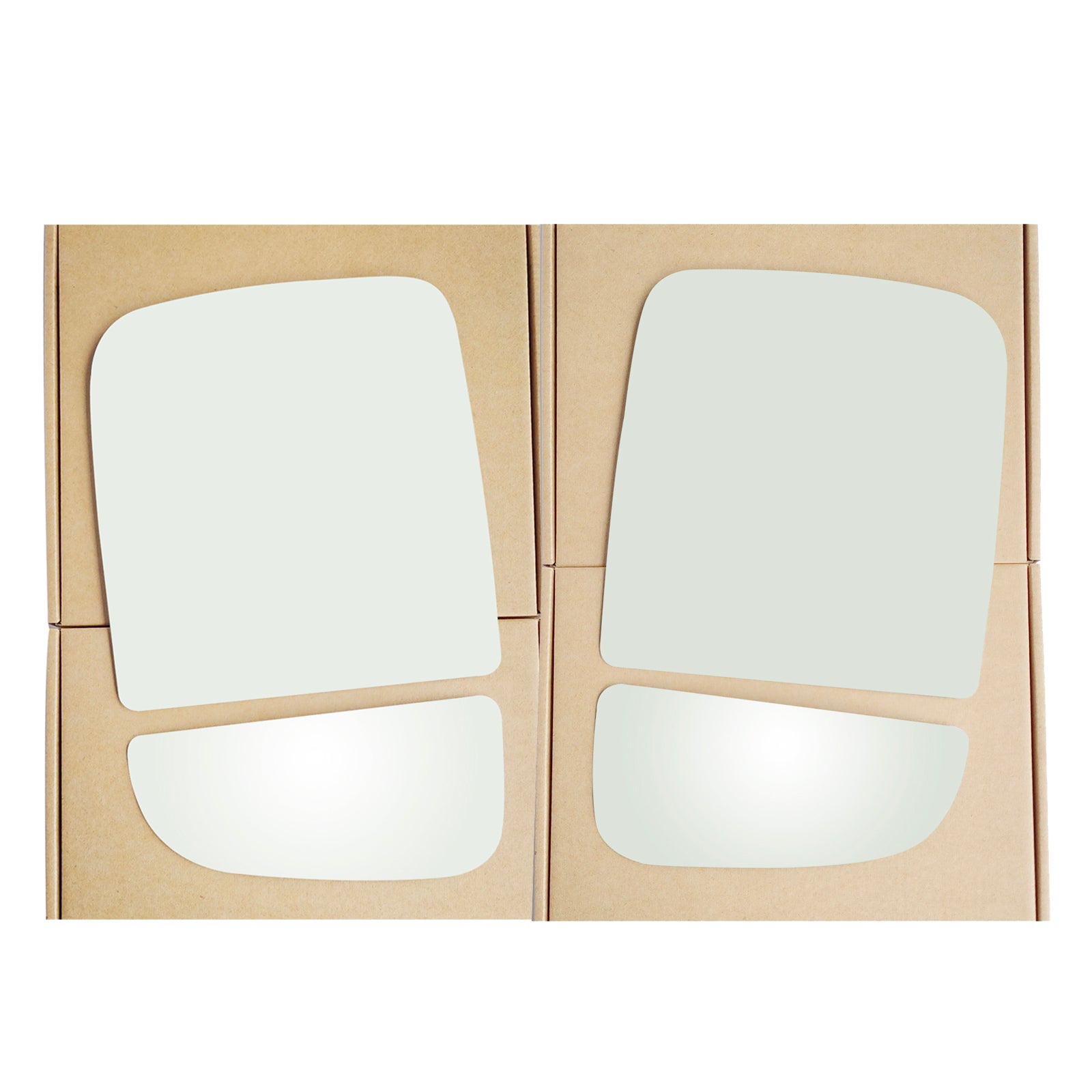 WLLW a pair of Towing Replacement Mirror Glass for 2010-2023 Dodge Ram Pickup Full Size, Driver Left Side LH/Passenger Right Side RH/The Both Sides Upper&Lower Flat Convex D-0006