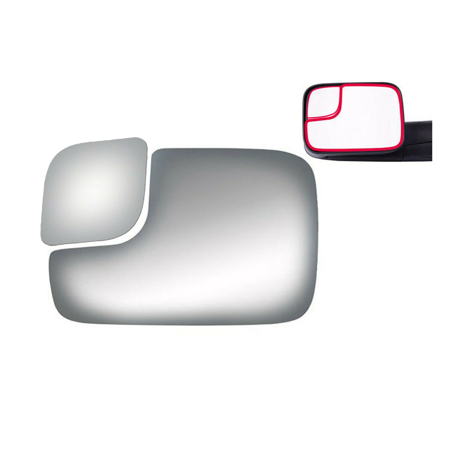 WLLW a pair of Towing Mirror Glass Replace for 1994-2009 Dodge Ram 1500 2500 3500, Driver Left Side LH/Passenger Right Side RH/The Both Sides Upper&Lower Flat Convex D-0014