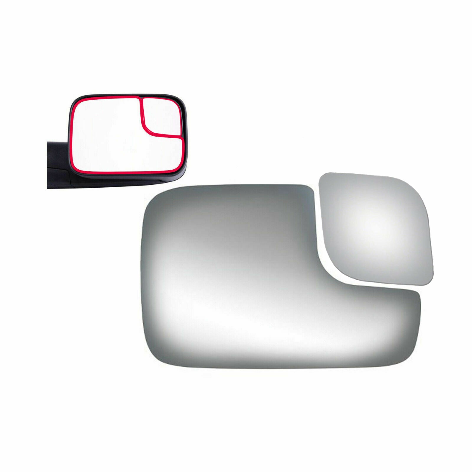 WLLW a pair of Towing Mirror Glass Replace for 1994-2009 Dodge Ram 1500 2500 3500, Driver Left Side LH/Passenger Right Side RH/The Both Sides Upper&Lower Flat Convex D-0014