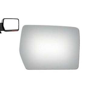 WLLW Mirror Glass Replacement for 2004-2008 Ford F150 Full Size Pickup Truck/2006-2008 Lincoln Mark lT, Driver Left Side LH/Passenger Right Side RH/The Both Sides Flat Convex M-0001