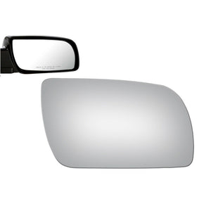 WLLW Mirror Glass Replacement for Chevy Blazer Tahoe Pickup/ Cadillac Escalade/ GMC Jimmy Yukon C1500 C2500 C3500 K1500 K2500 K3500, Driver Left LH/Passenger Right RH/The Both Sides Flat Convex M-0002