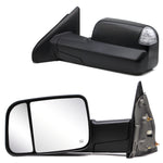 Load image into Gallery viewer, Towing Mirrors for 2002-2008 Dodge Ram 1500, 2003-2009 Dodge Ram 2500/3500 Pickup Truck, Power Heated Led Turn Signal Light Puddle Light Manual Folding Black Housing 10B
