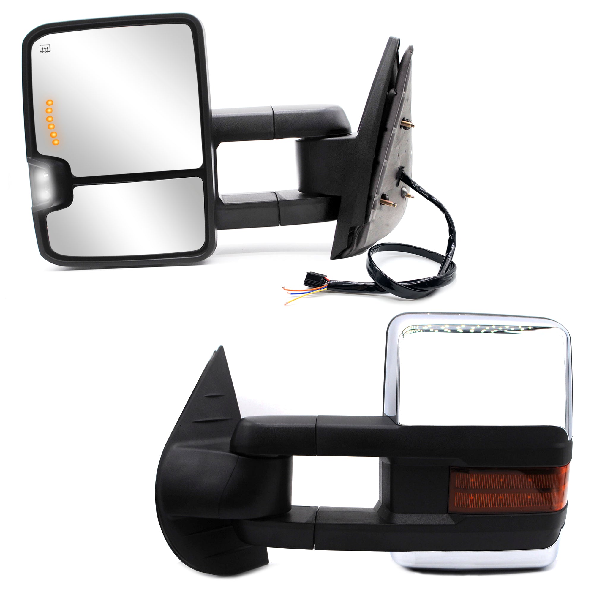 Side Mirror Replacement Passenger Side Brushed Chrome Heated Power Mirror For 2007-2014 Suburban Yukon E Tow Mirrors Chevy Silverado 1500 - Foto 2