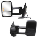 Load image into Gallery viewer, Towing Mirrors fit for 2007-2014 Chevy Silverado 1500 2500 3500 GMC Sierra Yukon Tahoe Power Heated Manual Telescopic LH RH Black Cap 25B

