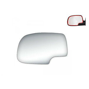 WLLW Mirror Glass Replacement for  Cadillac Escalade/ Chevrolet Avalanche  Silverado Suburban Tahoe/ GMC Sierra Yukon, Driver Left /Passenger Right /The Both Sides Flat Convex M-0018