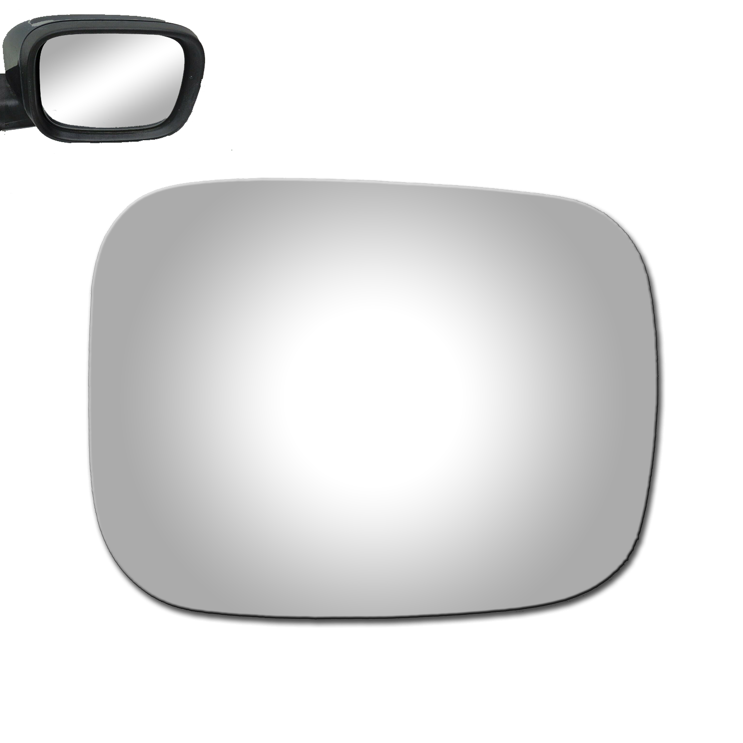 WLLW Replacement Mirror Glass for Volvo 2007-2010 V70/2007-2010 XC70/2007-2014 XC90, Driver Left Side LH/Passenger Right Side RH/The Both Sides Flat Convex M-0083