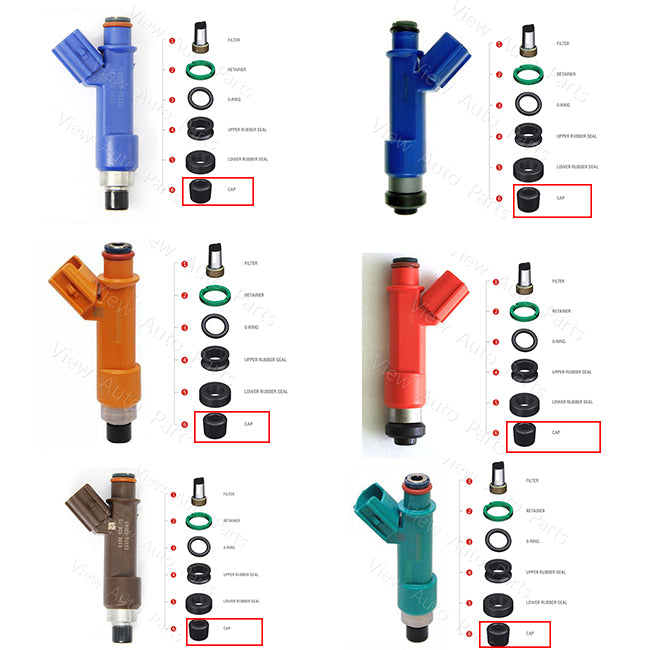 Fuel injector Pintle Cap Plastic Part TOP FEED MPI Fuel Injector Repair Kit, Size: 9.2x4.8x6.8mm PS-31004