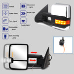 Load image into Gallery viewer, Towing Mirrors fit for 2014-2018 Chevy Silverado 1500 2500 3500 GMC Yukon Sierra Tahoe Power Heated Arrow Light Turn Signal Auxiliary Lamp Manual Telescopic Chrome Cap 23CR

