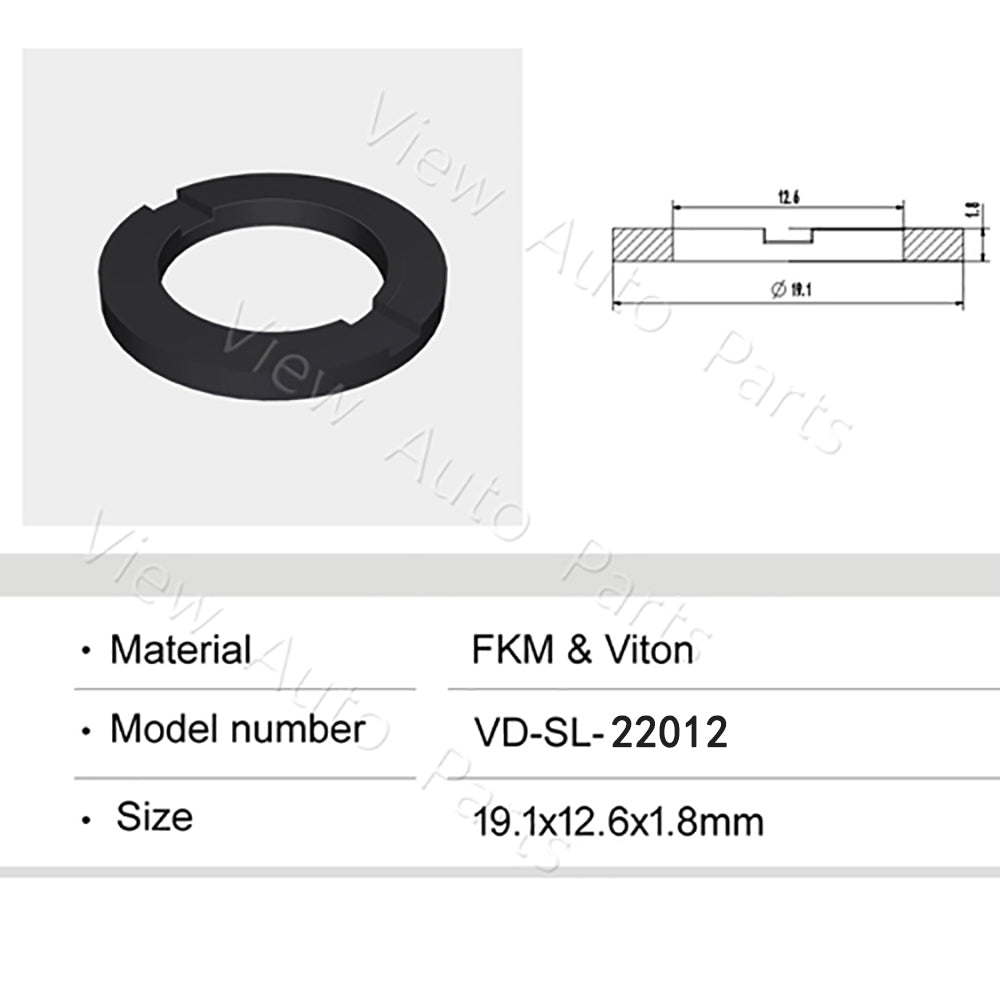 Fuel Injector Rubber Seal for Toyota Nissan Car Fuel Injector Repair Kit, Size: 19.1x12.6x1.8mm SL-22012
