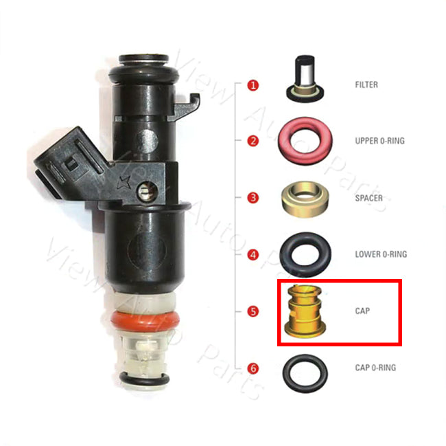 Fuel Injector Pintle Cap Plastic Part for Honda Fuel Injector Repair Kit, Size: 12.6*12.7*5.6mm PS-31030