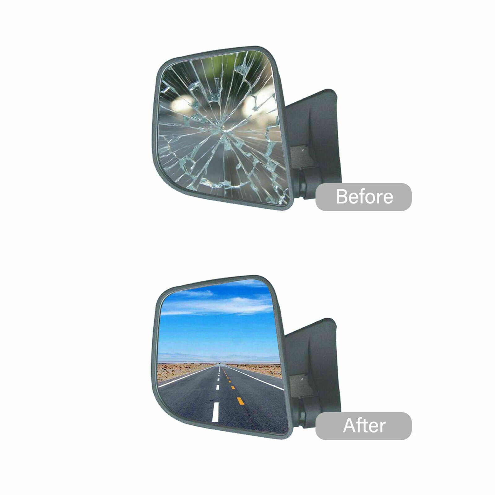 WLLW Mirror Glass Replacement for Chevrolet Blazer S10 Pickup/ GMC Jimmy Sinima/ Isuzu Hombre/ Oldsmobile Bravada, Driver Left/Passenger Right /The Both Sides Flat Convex M-0013