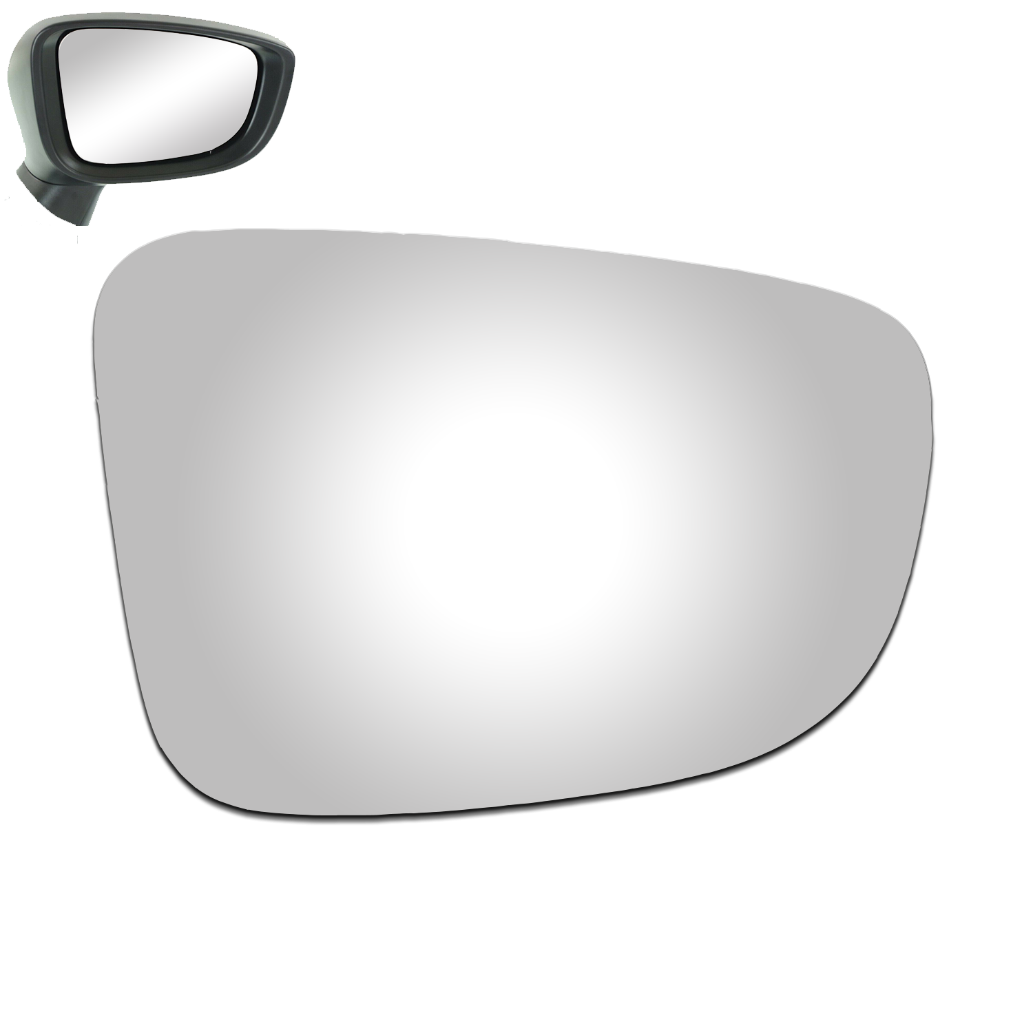 WLLW Replacement Mirror Glass for 2014-2018 Mazda 3/2016 Scion iA/2017-2018 Toyota Yaris iA, Driver Left Side LH/Passenger Right Side RH/The Both Sides Flat Convex M-0074