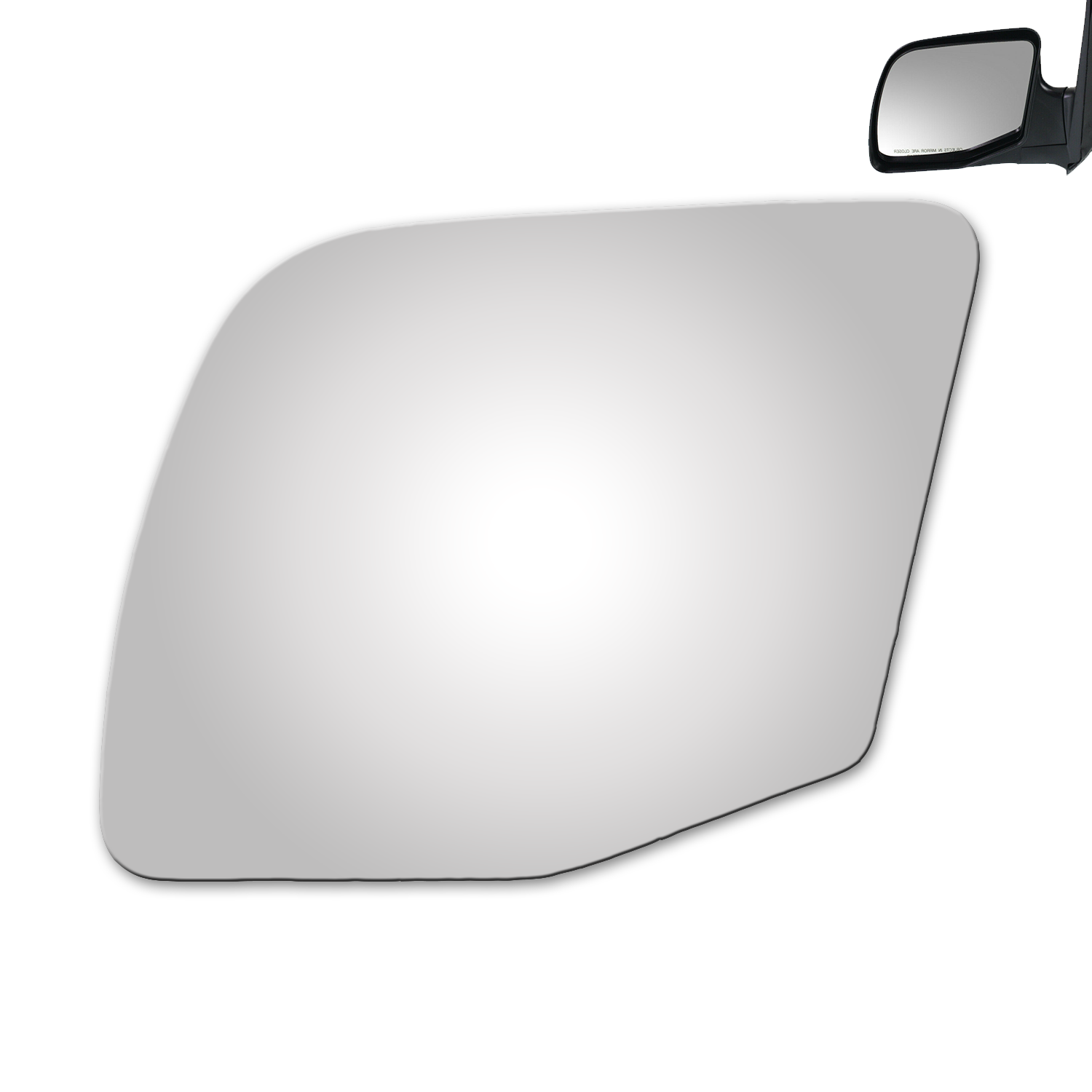 WLLW Replacement Mirror Glass for 1992-2007 Ford E Super Duty/E150/E250/E350/E450, Driver Left Side LH/Passenger Right Side RH/The Both Sides Flat Convex M-0075