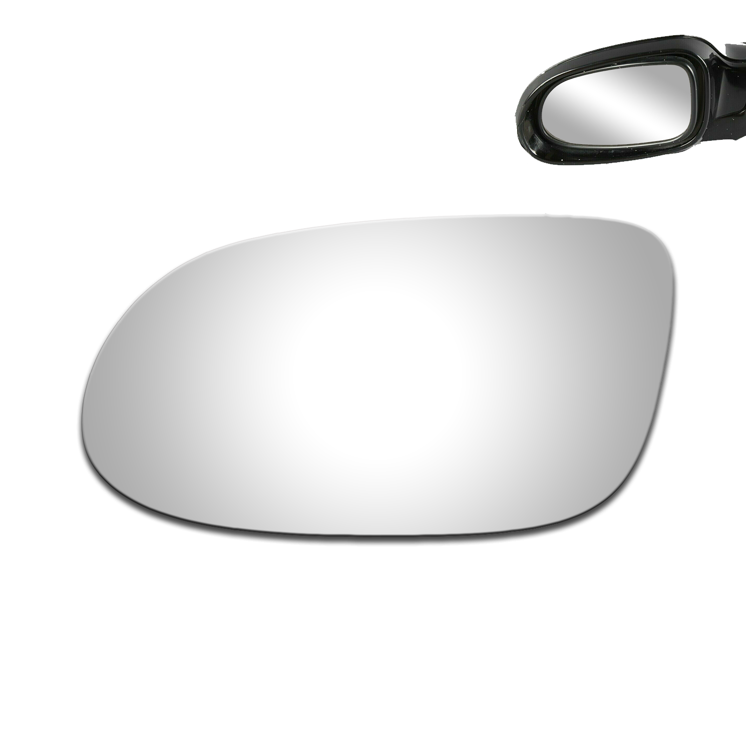 WLLW Replacement Mirror Glass for 1998-2009 Mercedes-Benz, Driver Left Side LH/Passenger Right Side RH/The Both Sides Flat Convex M-0087