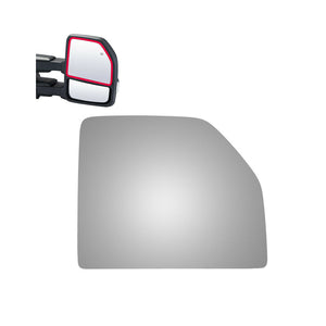 WLLW Upper Replacement Towing Mirror Glass for 2015-2019 Ford F150/2017-2019 Ford F205 F350 F450 F550 Super Duty, Driver Left Side LH/Passenger Right Side RH/The Both Sides Flat M-0047