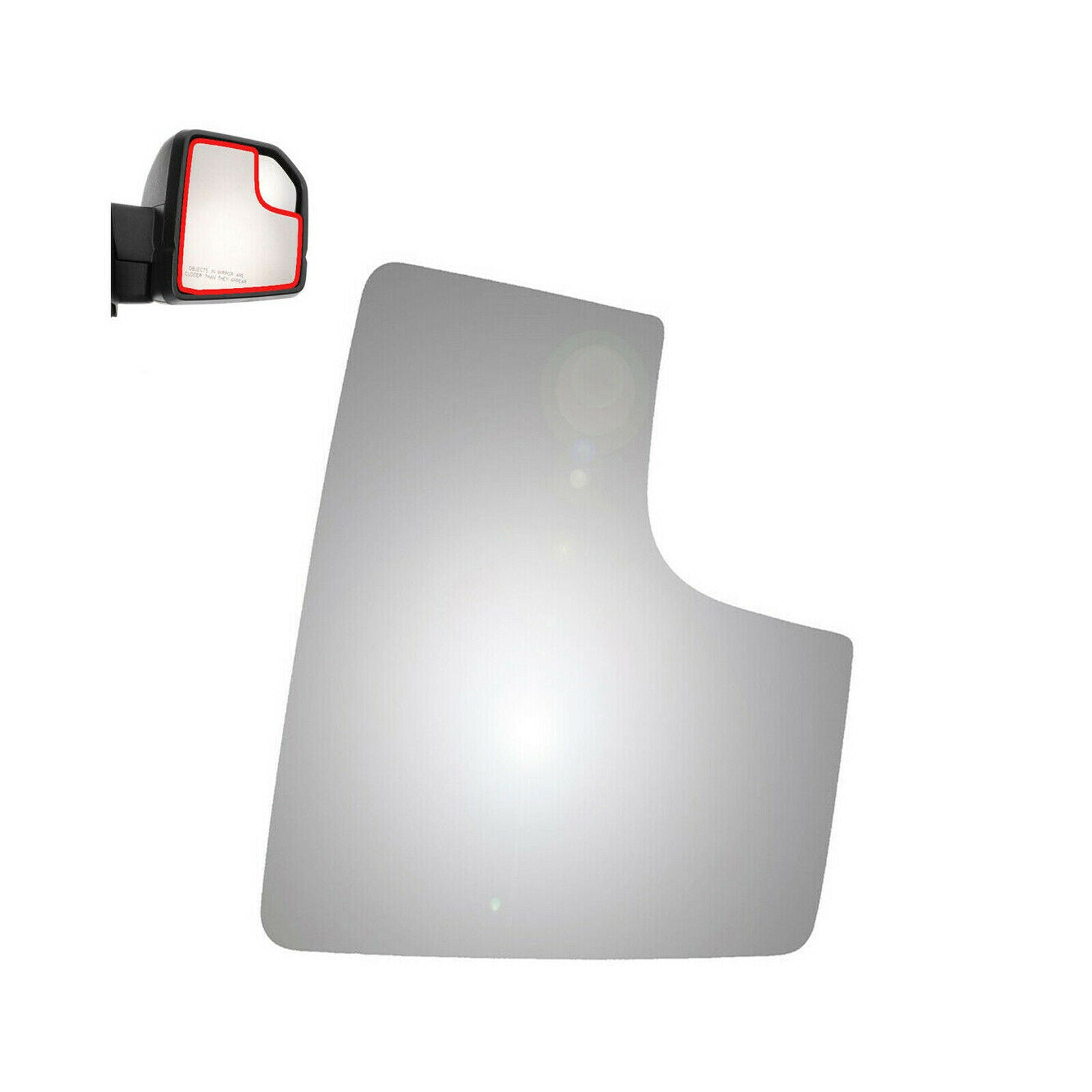 WLLW Replace Mirror Glass for 2015-2019 Ford F-150, Driver Left Side LH/Passenger Right Side RH/The Both Sides Flat Convex M-0049