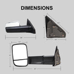 Load image into Gallery viewer, Towing Mirrors for 2002-2008 Dodge Ram 1500, 2003-2009 Dodge Ram 2500/3500 Pickup Truck, Manual Folding and Flipping, Chrome Cap 8C
